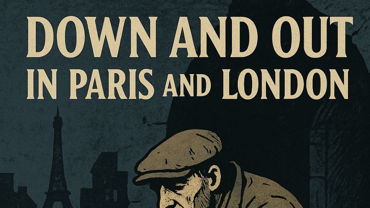 Down and Out in Paris and London by George Orwell conceptual book cover