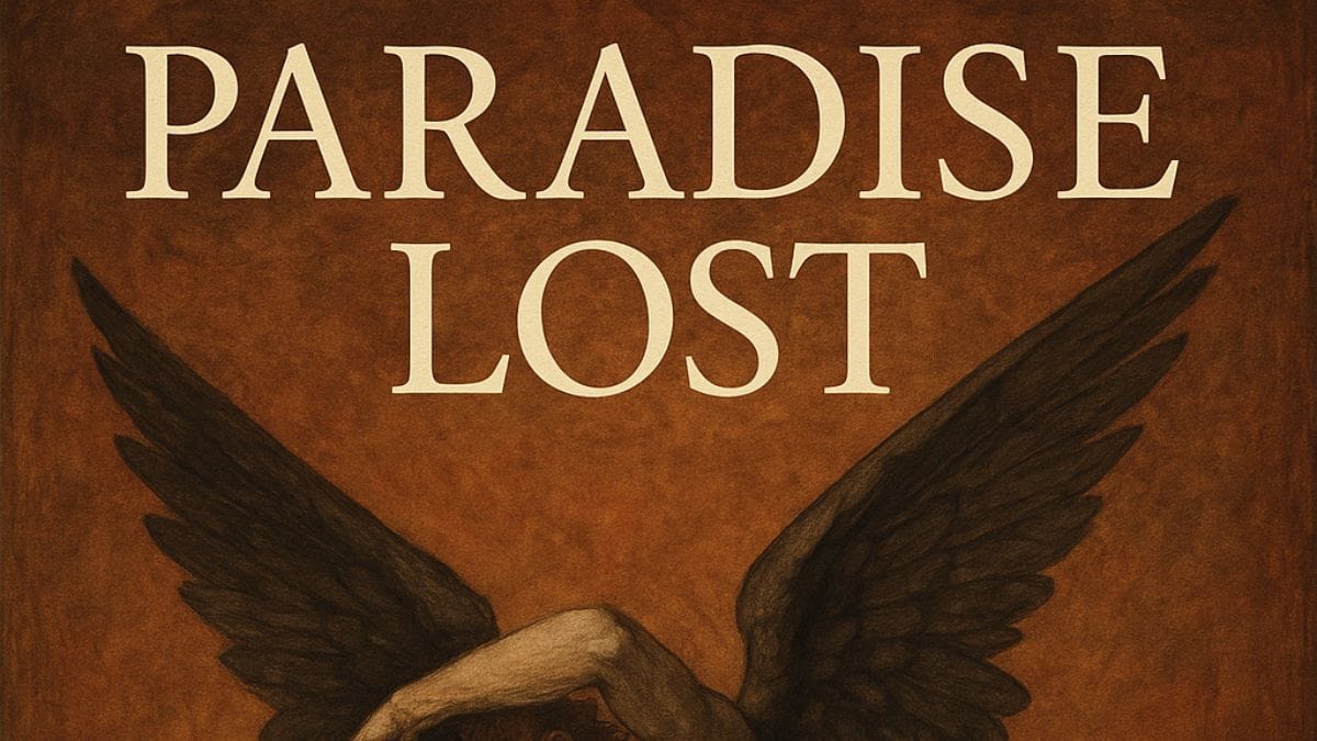Paradise Lost by John Milton conceptual book cover