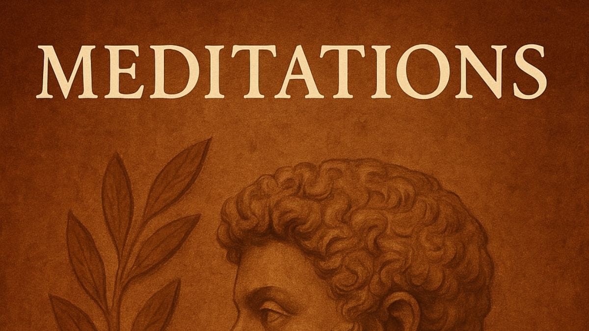 Meditations by Marcus Aurelius conceptual book cover