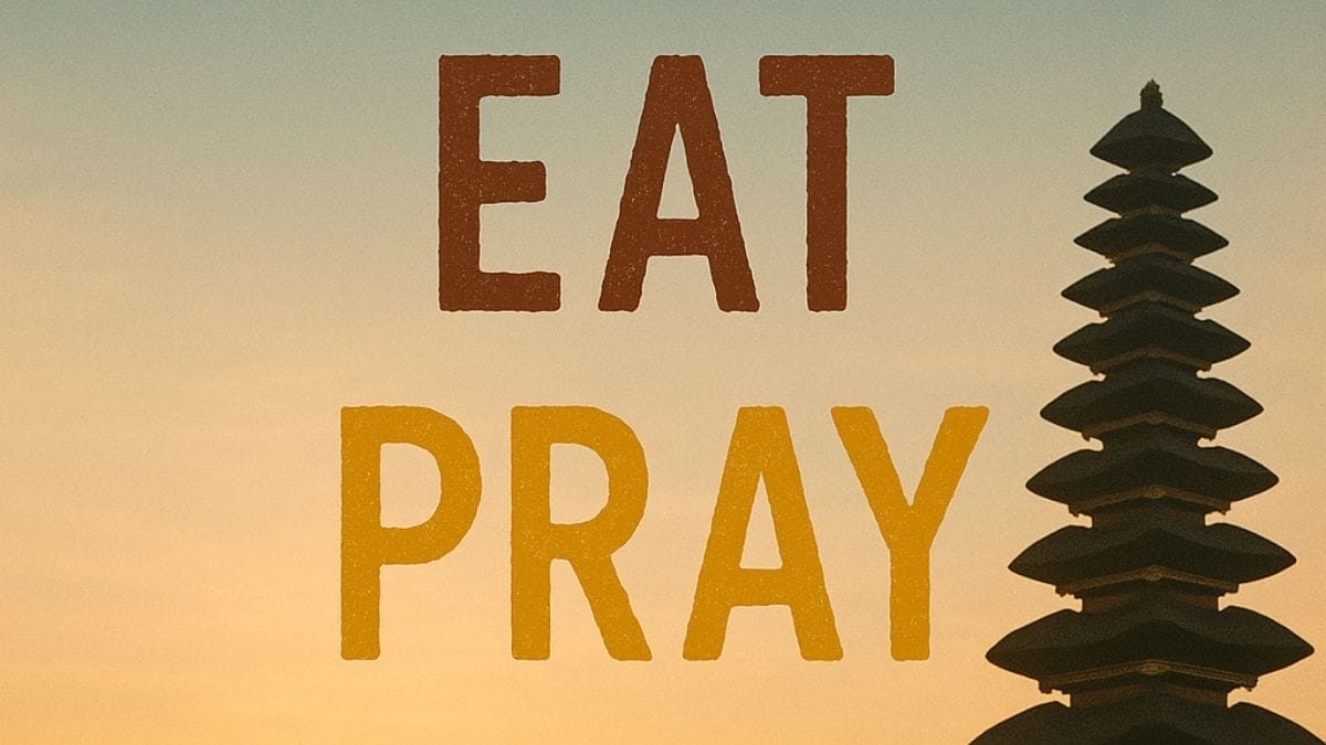 Eat, Pray, Love by Elizabeth Gilbert conceptual book cover