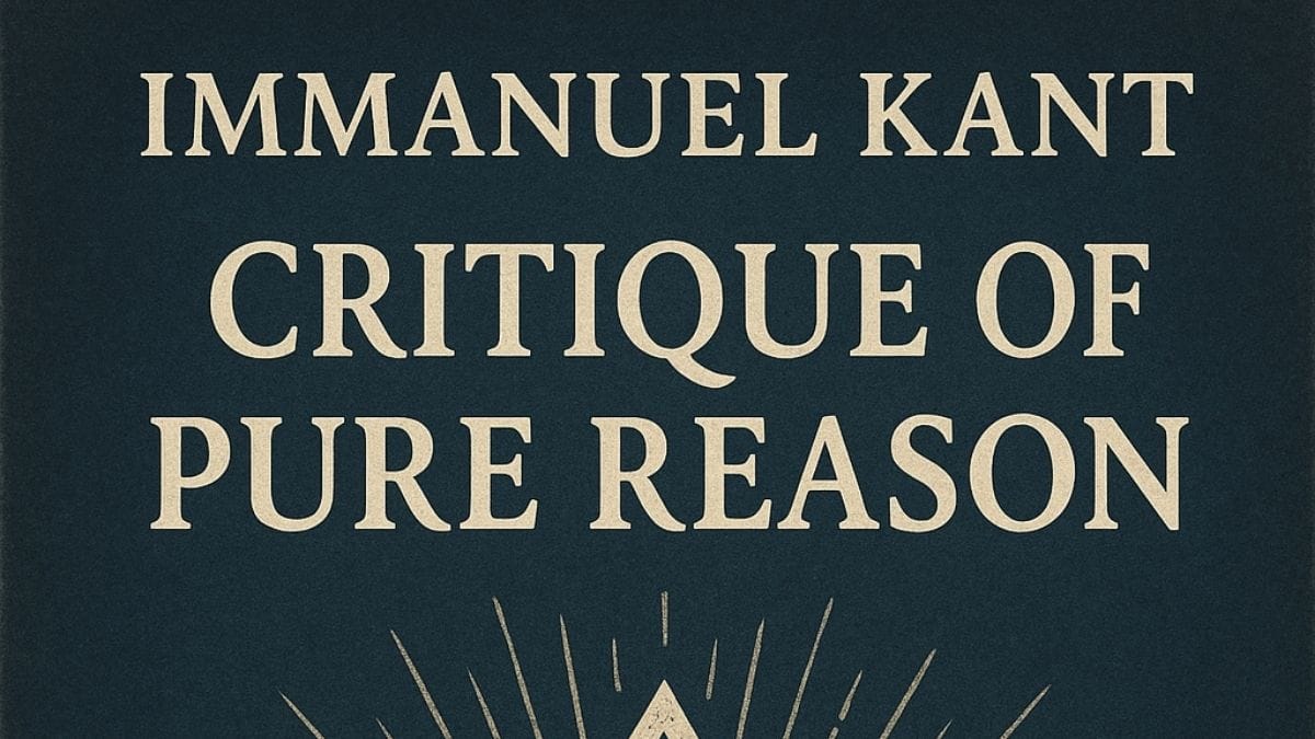 The Critique of Pure Reason by Immanuel Kant conceptual book cover