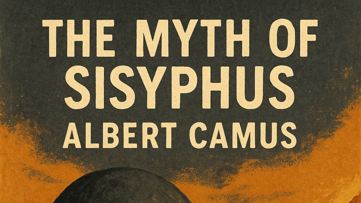 The Myth of Sisyphus by Albert Camus conceptual book cover