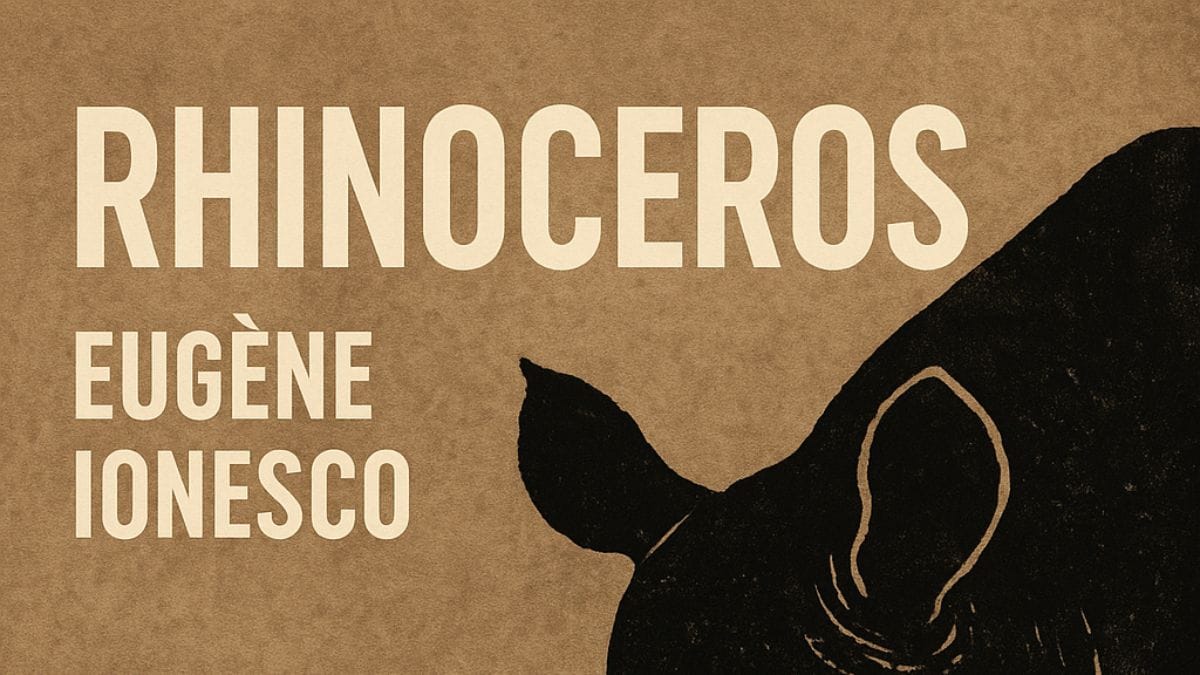 Rhinoceros by Eugène Ionesco conceptual book cover