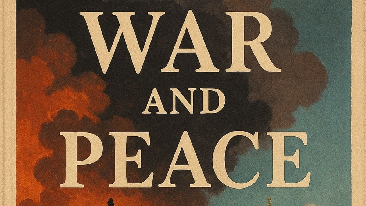 War and Peace by Leo Tolstoy conceptual book cover