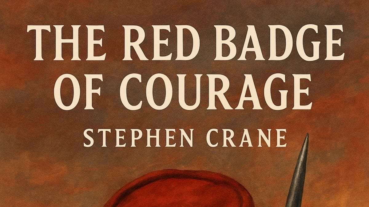 The Red Badge of Courage by Stephen Crane conceptual book cover