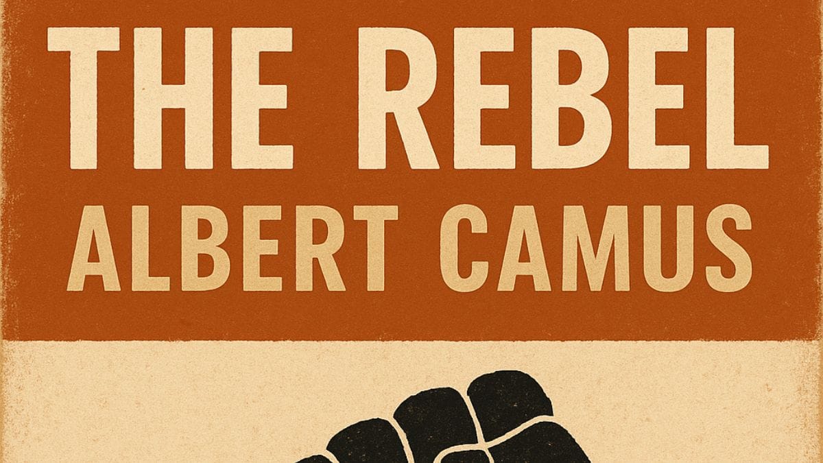 The Rebel by Albert Camus conceptual book cover