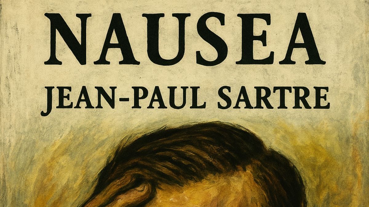 Nausea by Jean-Paul Sartre conceptual book cover