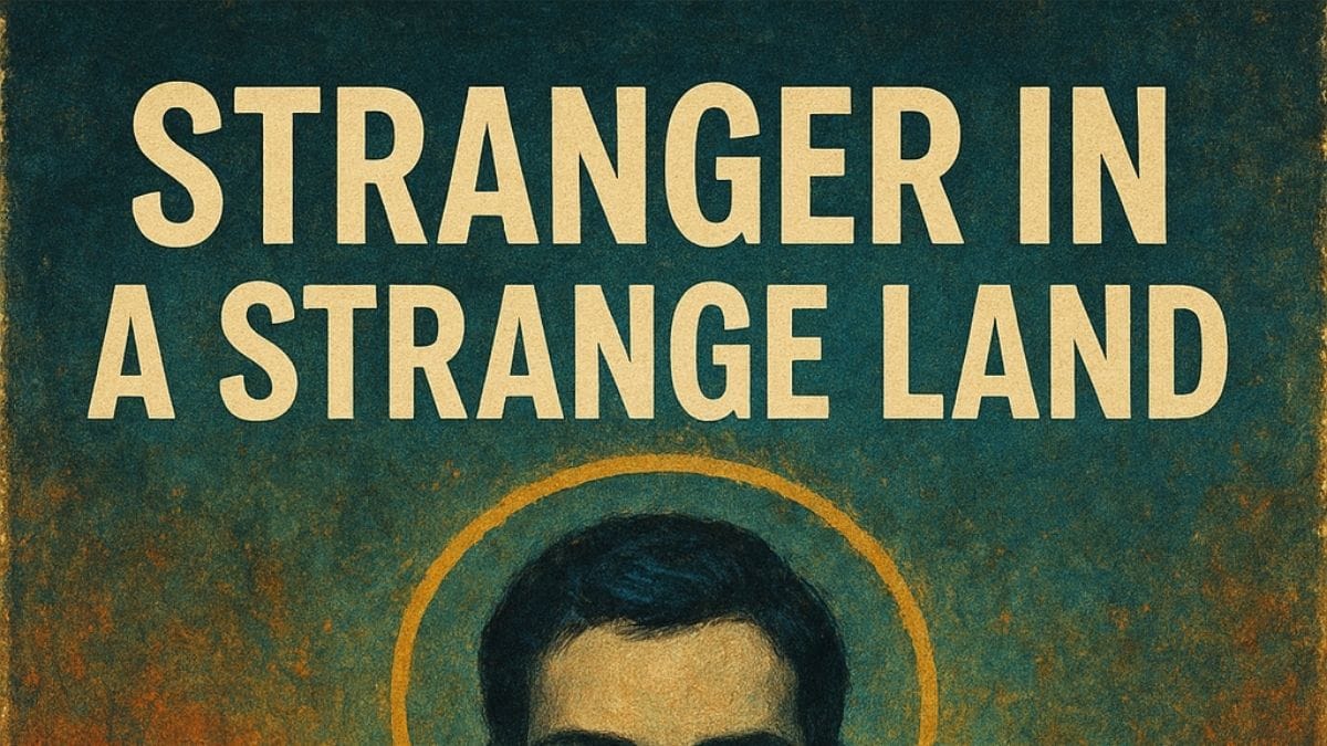 Stranger in a Strange Land by Robert A. Heinlein conceptual book cover