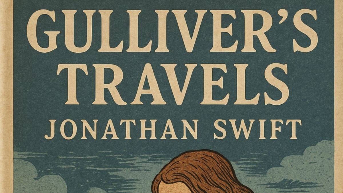 Gulliver's Travels by Jonathan Swift conceptual book cover