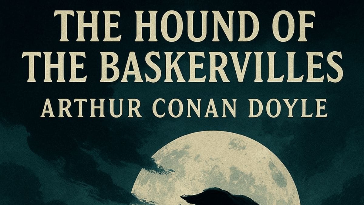The Hound of the Baskervilles by Arthur Conan Doyle conceptual book cover