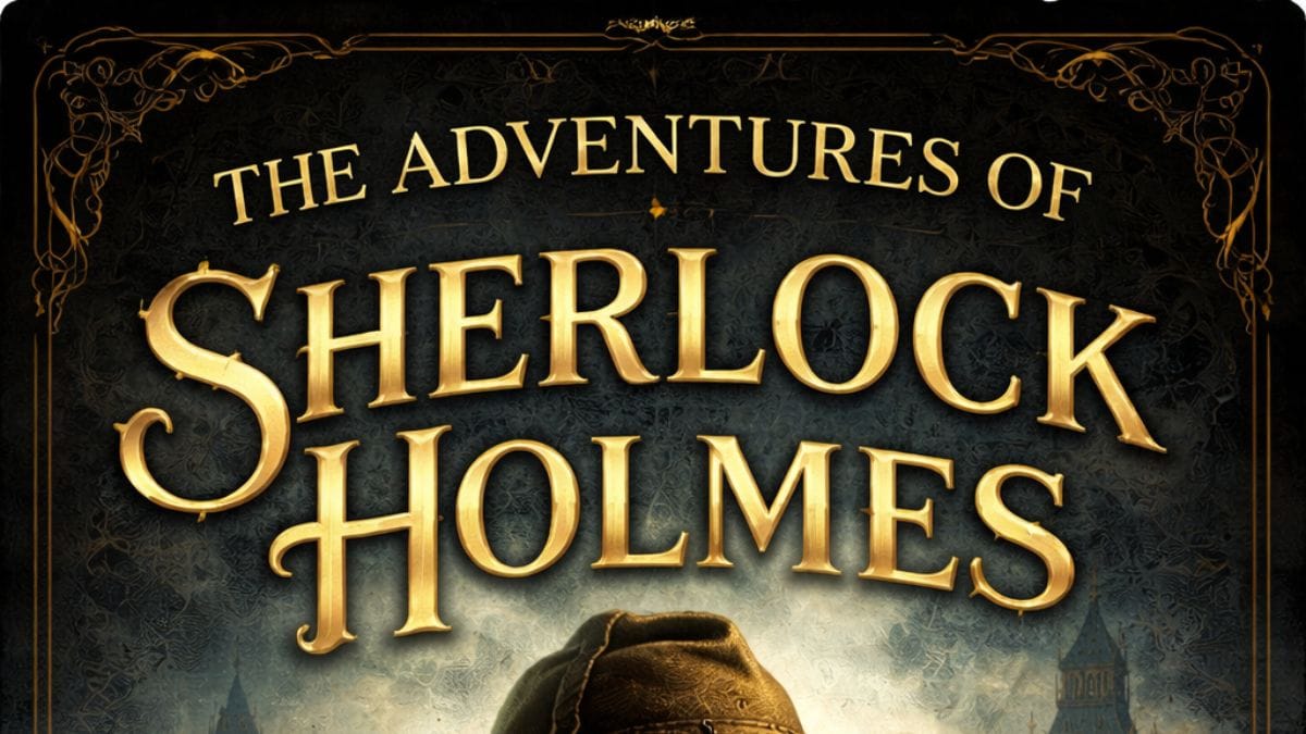 The Adventures of Sherlock Holmes by Arthur Conan Doyle conceptual book cover