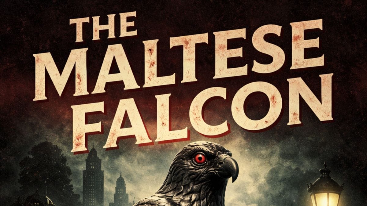 The Maltese Falcon by Dashiell Hammett conceptual book cover