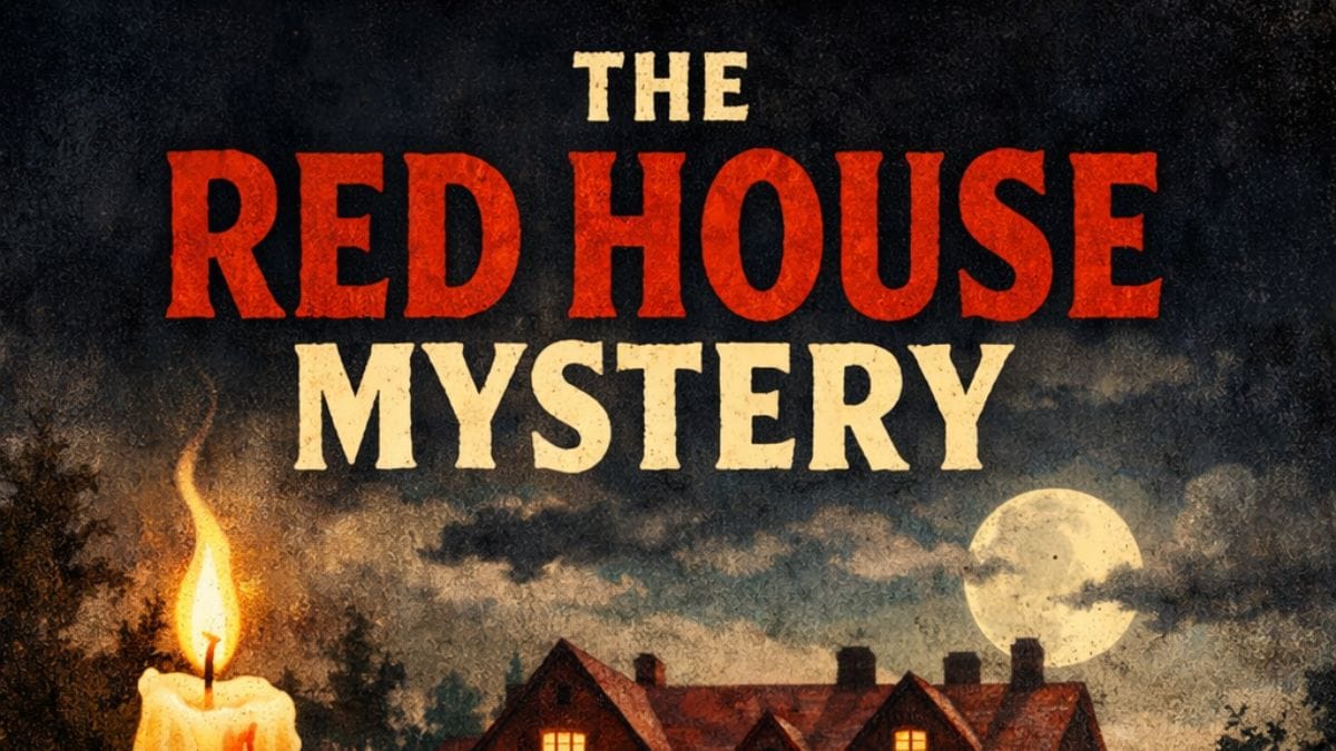 The Red House Mystery by A. A. Milne conceptual book cover