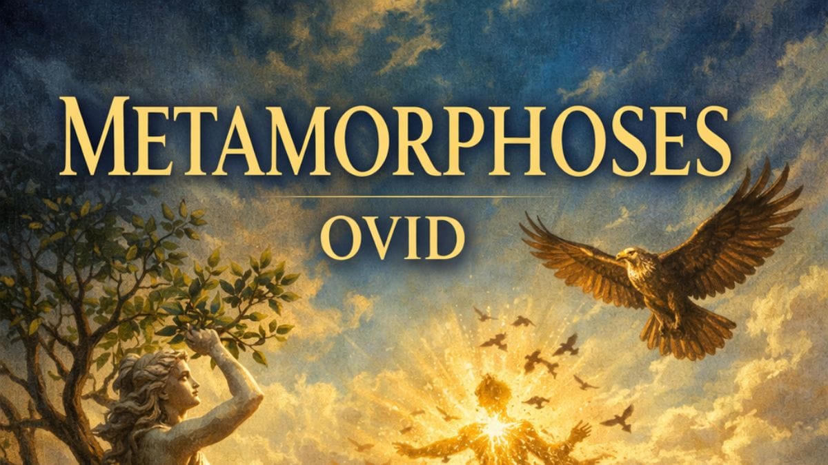 Metamorphoses by Ovid conceptual book cover