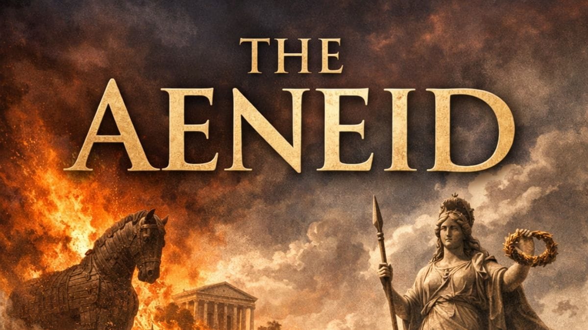The Aeneid by Virgil conceptual book cover