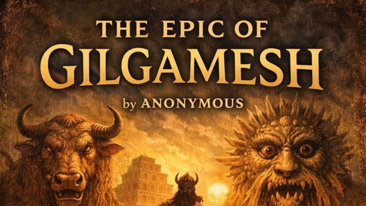 The Epic of Gilgamesh by Anonymous conceptual book cover