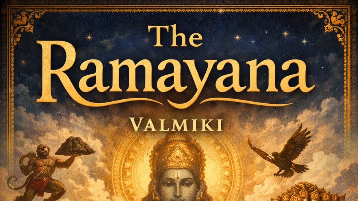The Ramayana by Valmiki conceptual book cover