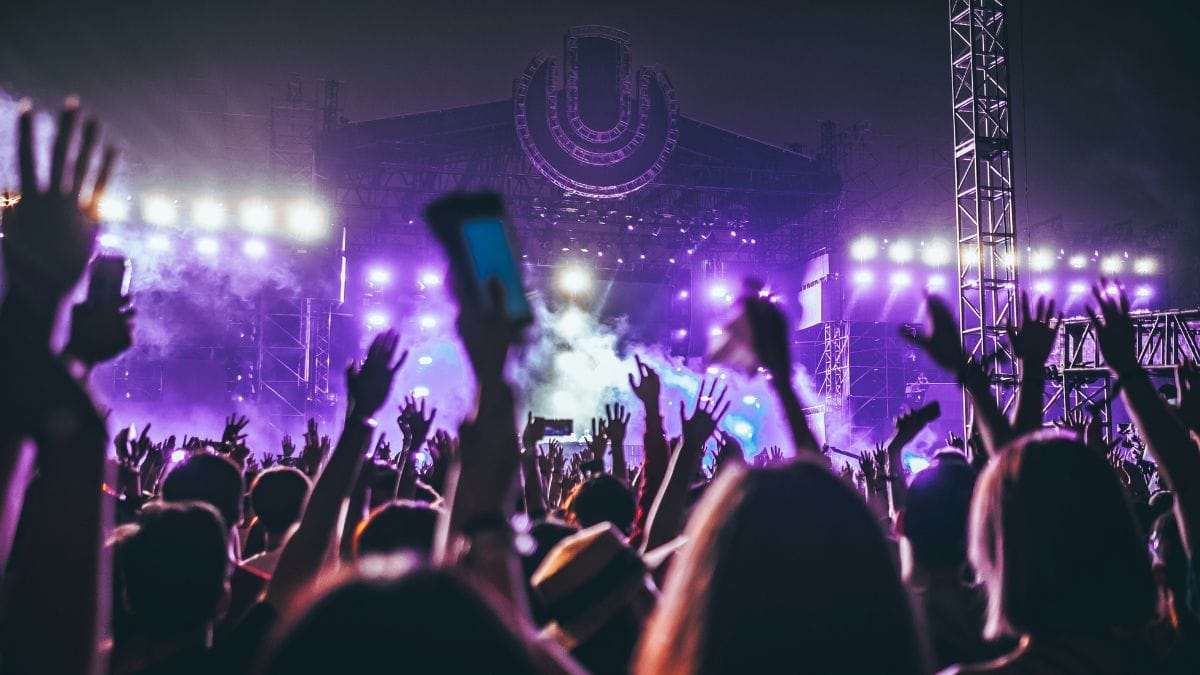 people in front of the stage during a concert